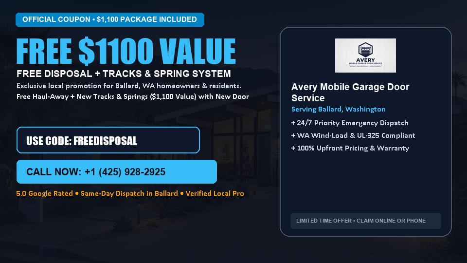 FREE Old Door Haul-Away & Heavy-Duty Tracks in Ballard, WA - Avery Mobile Garage Door Service