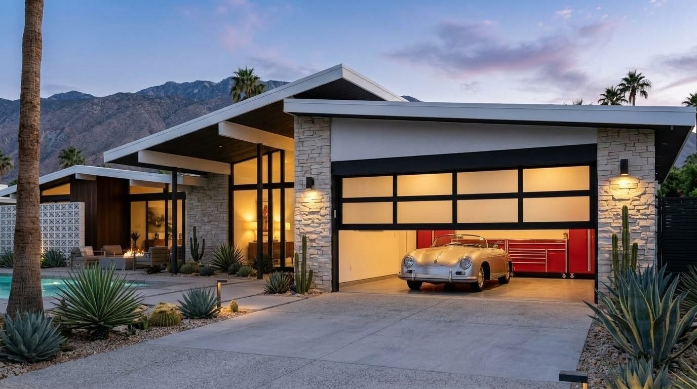 Avery Mobile Garage Door Service Garage Door Gliding Open Revealing Warm Illuminated Interior